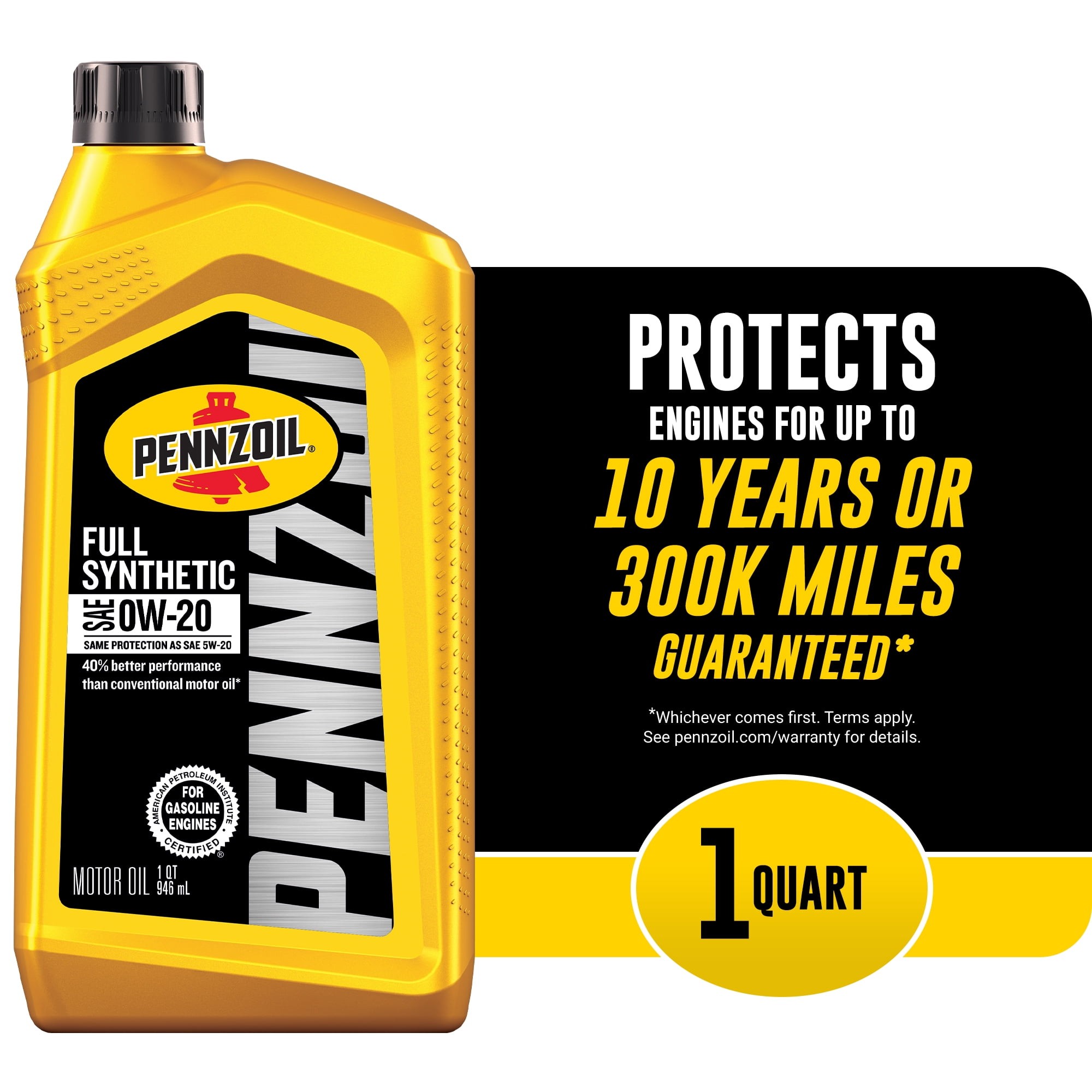 Pennzoil 1 Qt. 0W-20 Gasoline Synthetic Motor Oil - Pack of 6