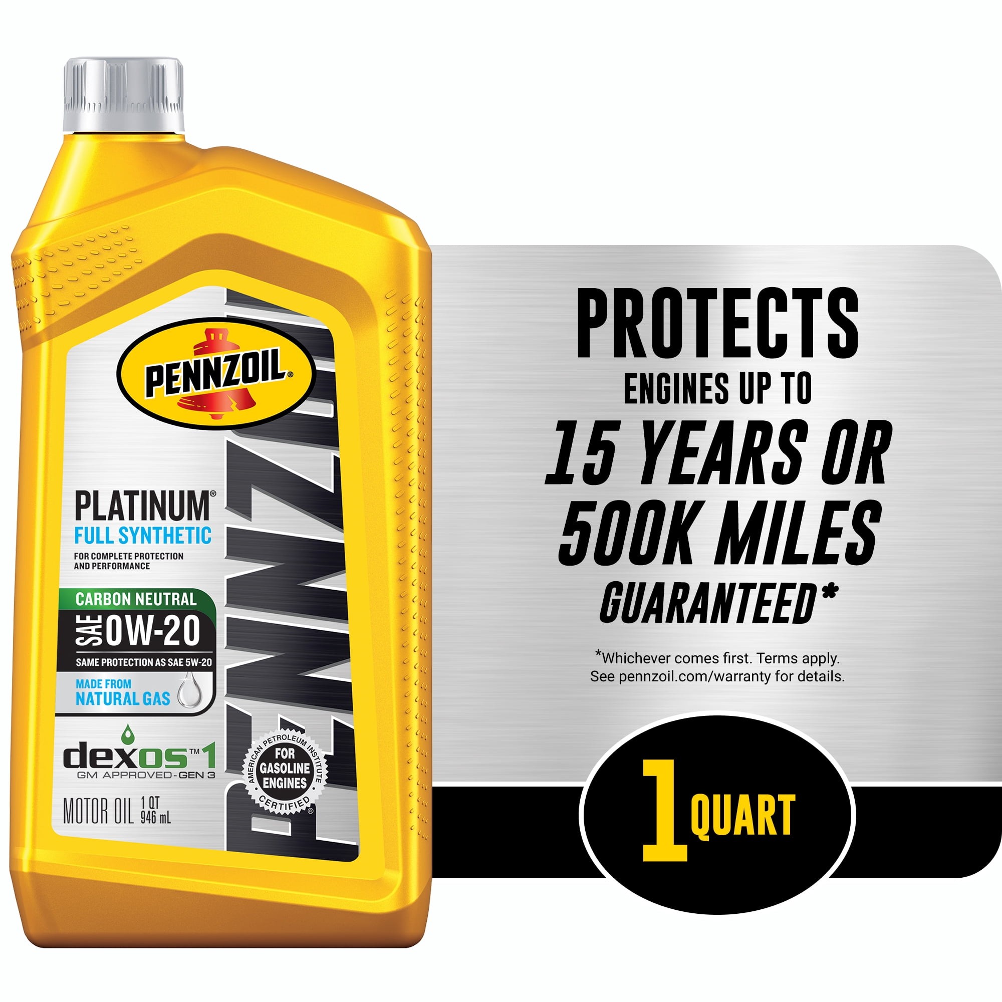 550036541 1 Qt  0W-20 - Platinum Full Synthetic Motor Oil- Pack of 6