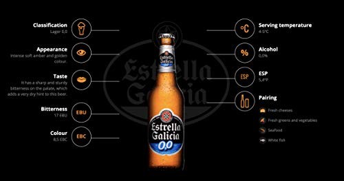 [Pack of 6] Estrella Galicia 0.0% NA Non Alcoholic Beer, Water from a Coruña -12 Fl Oz thumbnail