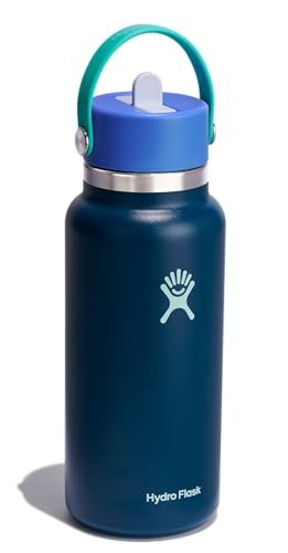 Hydro Flask 32oz Wide Mouth Flex Straw Water Bottle Winter Night: Vacuum-Insulated, Leakproof, Dishwasher-Safe