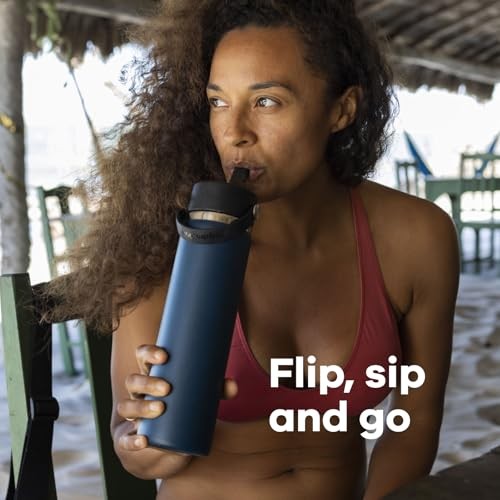 Hydro Flask 32oz Wide Mouth Flex Straw Water Bottle Winter Night: Vacuum-Insulated, Leakproof, Dishwasher-Safe