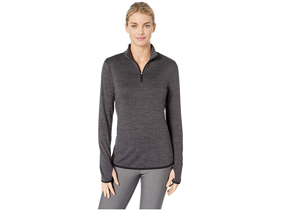 Jockey Circle Back 1/4 Zip Textured Fleece Pullover Top (Deep Black S) Model: 9764
