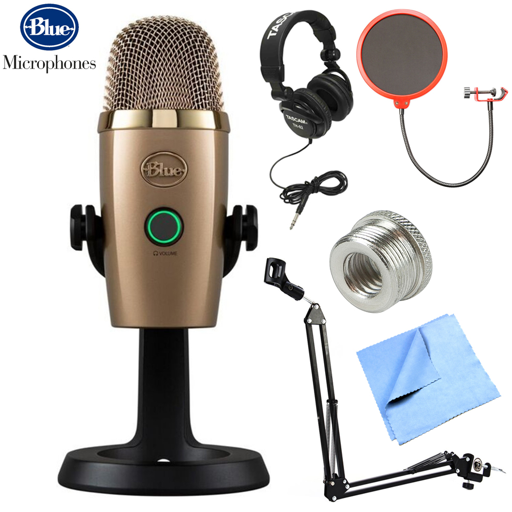 BLUE MICROPHONES Yeti Nano Premium USB Microphone (0489) W/ Accessories Bundle