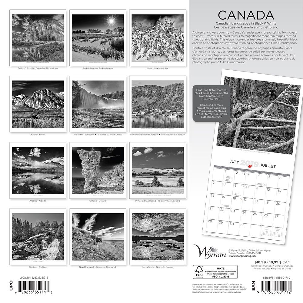 Canada 2019 Wall Calendar thumbnail