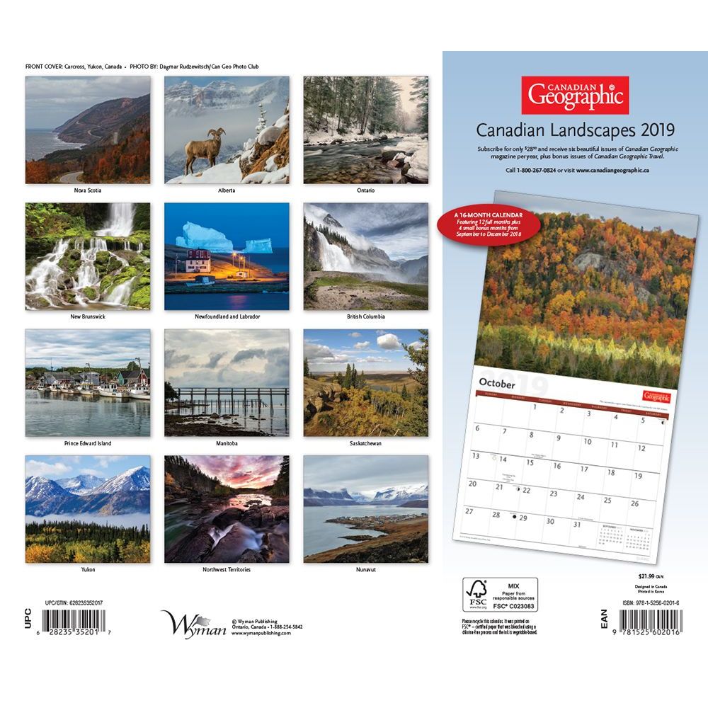 Canada Wilderness 2019 Wall Calendar thumbnail