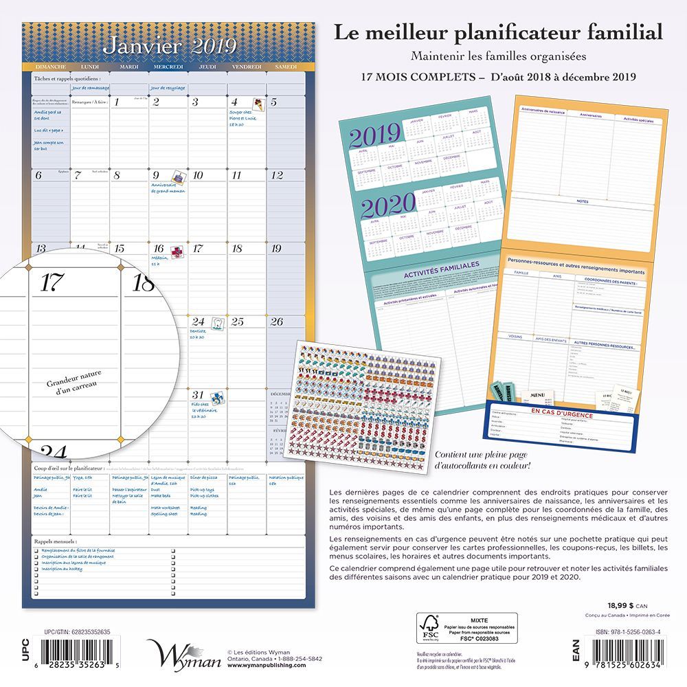 Ultimate Family Planner 2019 Wall Calendar thumbnail