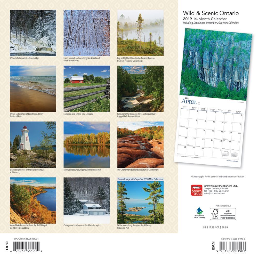 Wild & Scenic Ontario 2019 Wall Calendar thumbnail