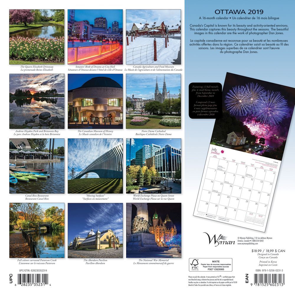 Ottawa 2019 Wall Calendar thumbnail