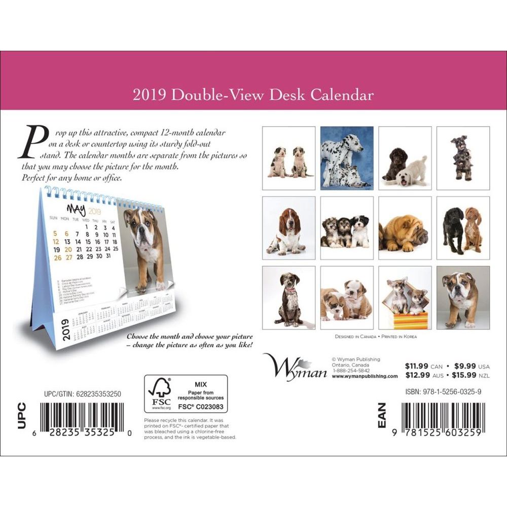 Puppies 2019 Desk Calendar thumbnail