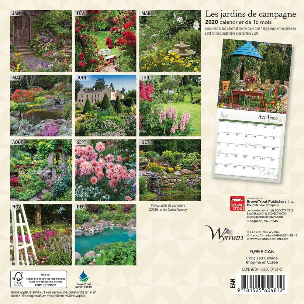 Gardens Jardins De Campagne 2020 Mini Wall Calendar (French) thumbnail