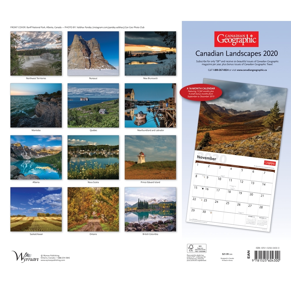 Canada Wilderness Deluxe 2020 Wall Calendar thumbnail