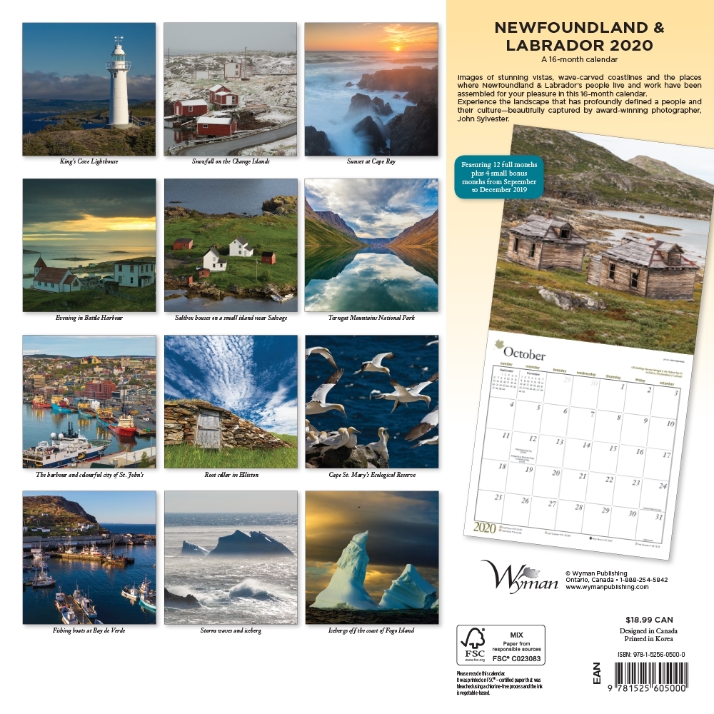 Newfoundland and Labrador Wall Calendar thumbnail