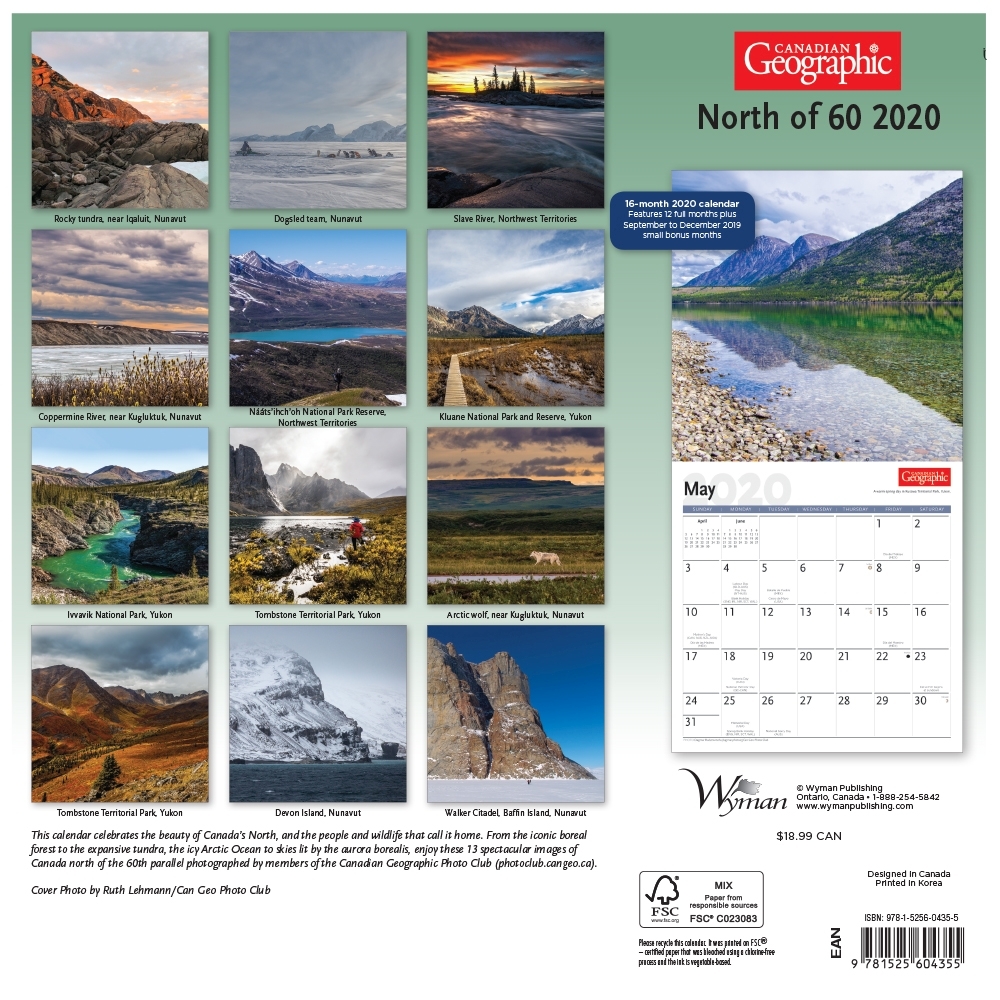 Canadian Geographic North of 60 Wall Calendar thumbnail