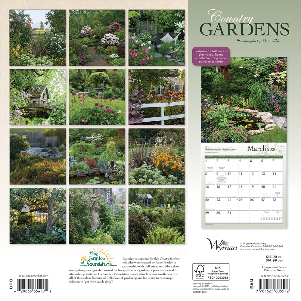 2020 Country Gardens Wall Calendar, by Wyman Publishing thumbnail