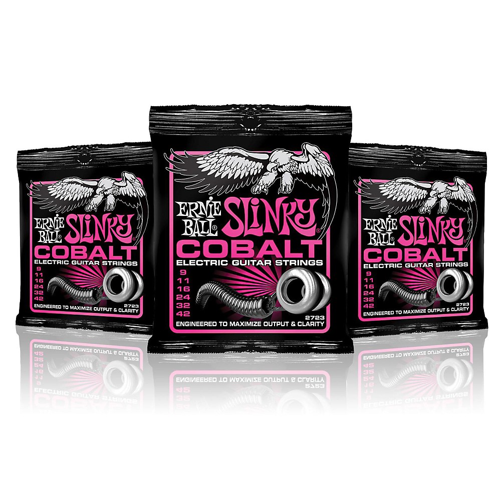 Ernie Ball 2723 Cobalt Super Slinky Electric Guitar Strings 3 Pack
