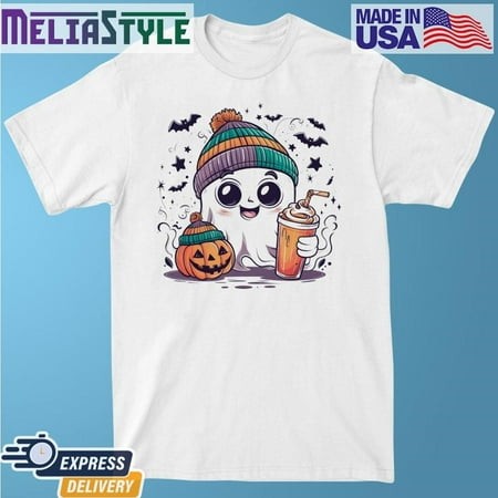 Cute Ghost Jack Olantern Coffee 2024 Shirt