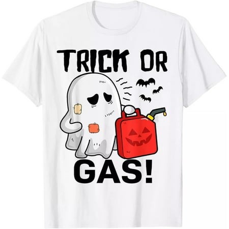 Trick or Gas Funny Ghost Halloween Adult Humor 2024 T-Shirt