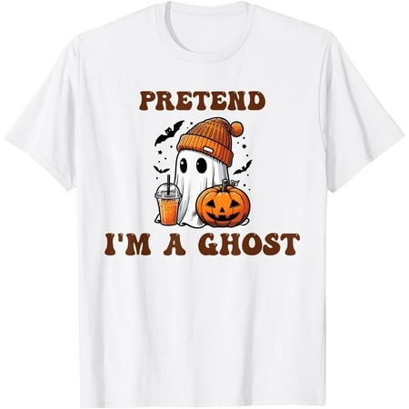 Pretend I39m a Ghost Funny Lazy Halloween Party Costume 2024 T Shirt Men