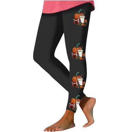 VPQILH Halloween Leggings for Women Cute Ghost Printed Stretchy Tights High Waist Workout Athletic Running Yoga Pants Holiday Leggings 2024 Halloween 
