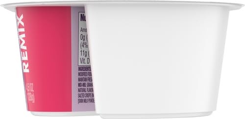 Dannon Light + Fit REMIX Strawberry Cheesecake Nonfat Greek Yogurt with Graham Cookies, Caramel Pearls and Dark Chocolate Mix-Ins, 4.5 OZ Yogurt Cups thumbnail