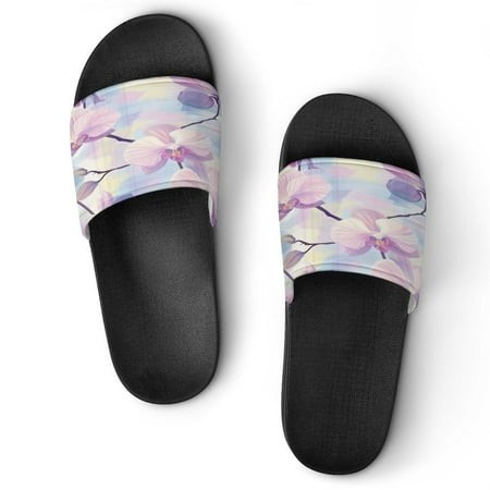 JINGDS Orchid Blossom Tartan 2313 Slides for Men/Women  Waterproof Bathroom Shower Slippers  Non Slip Sandals for Indoor Outdoor