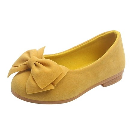 Girls Plain Color Bowknot Mary Jane Dress Shoes Desk Calendars