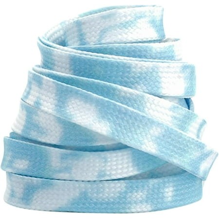 FC-2 Pair Flat Colorful Shoelaces Tie Dye Shoe Laces for Sneakers Boots-51082