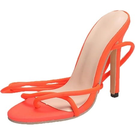 FC-Womens Tie up Heels Sandals Crisscross Straps Open Toe Stiletto High Heeled Shoes for Wedding Prom Party-7668