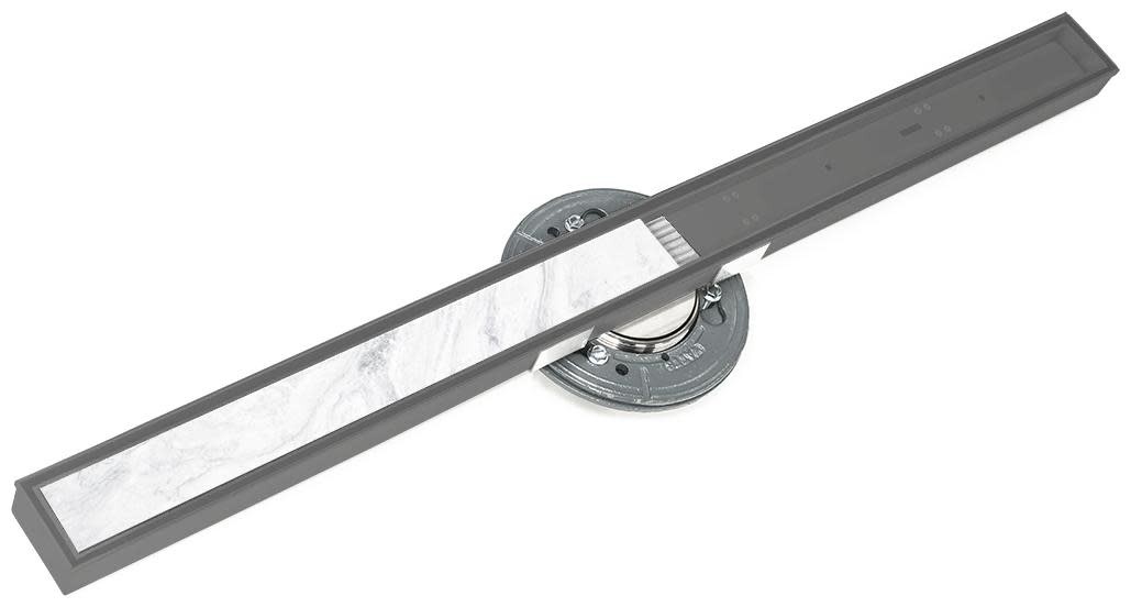Infinity Drain S-TIFAS 9980-I 80 Inch Complete Linear Drain Set with Cast Iron Drain Body Gunmetal Showers Shower Drains Linear Drains