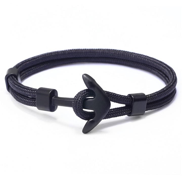 Aye Do Mens Black Anchor Bracelet 6317-NP-MANCB-black