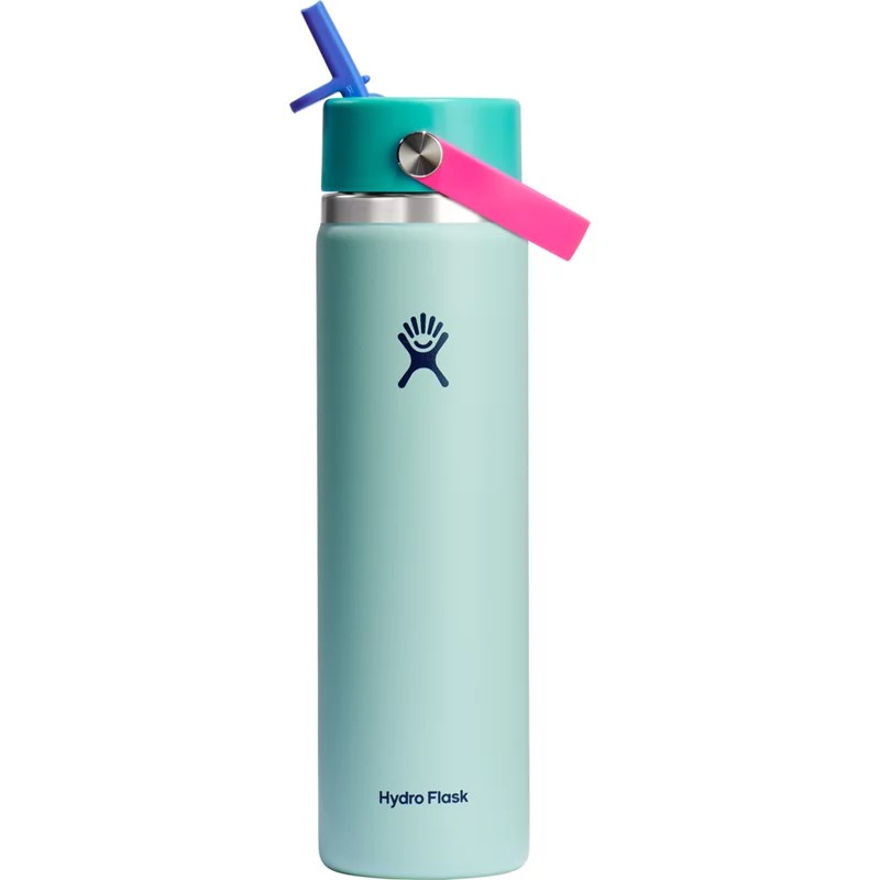 Hydro Flask 24oz Wide Mouth Flex Straw Water Bottle Polar Plunge: Vacuum-Insulated, Leakproof, Dishwasher-Safe