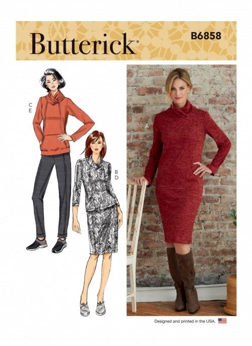 Butterick Sewing Pattern 6858 Tops  Skirts  Trousers Y (XS-S-M)