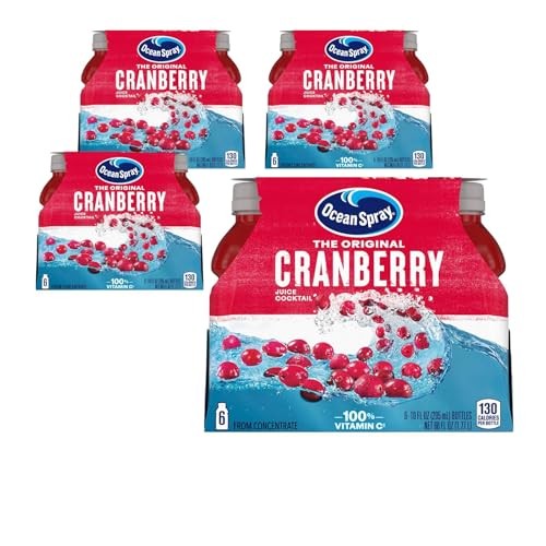 Ocean Spray Cranberry Juice Drink, 24-Pack of 10 Oz Plastic Bottles + 2 Reusable Snack Handbags by KOOL8SHOP thumbnail