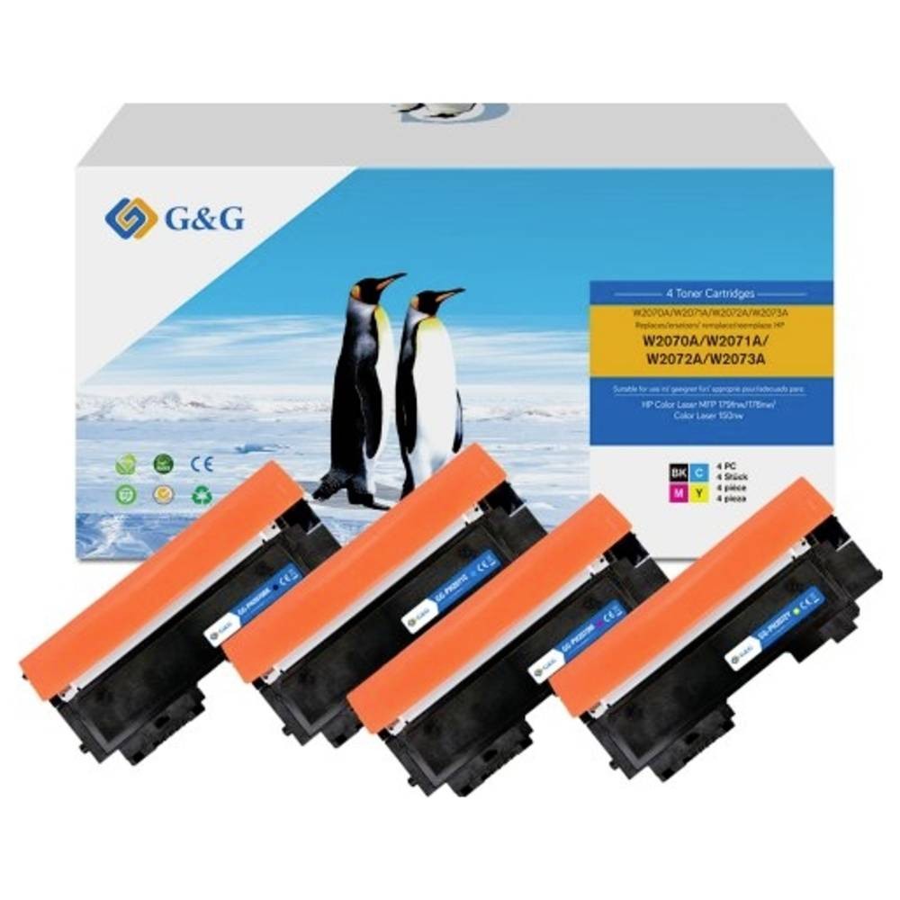 G&G Toner Ersetzt HP 117A Kompatibel Kombi-Pack Schwarz, Cyan, Magenta, Gelb NT-PH2070BK/C/M/Y-B-V3