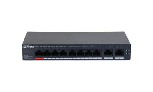Dahua DH-CS4010-8ET-110 - Switch - Cloud Managed - Intelligent - 8 X 10/100 (PoE) + 2 X 10/100/1000 (uplink) - Desktop, Wandbevestiging - High PoE / P