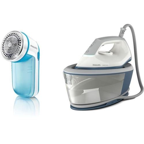 Centrale Vapeur + Rase Peluche - Philips Bxa0019/00 - Compact - 6 Bars - Effet Pressing 300G/Min - Débit Vapeur Continu 110G/Min