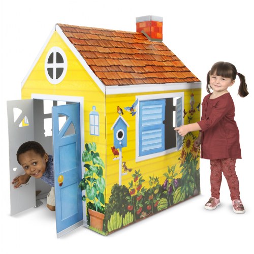 Melissa & Doug Country Cottage Indoor Corrugate Playhouse (Over 4 Feet Tall)