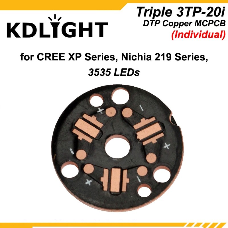 KDLITKER – MCPCB Cuivre 3TP-20 DTP Pour Série Cree XP/Nichia 219/3535 Diodes Parallèles Ou Individuelles (5 PièCES)