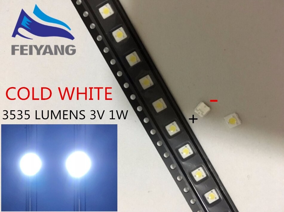 1000 PièCES Lumens Lg Innotek Samsung Wooree LED Diode 3535 3537 Haute Puissance 1W 3V Blanc Froid Pour LED LCD TV Rétro-éclairage Lampe Perles 3D