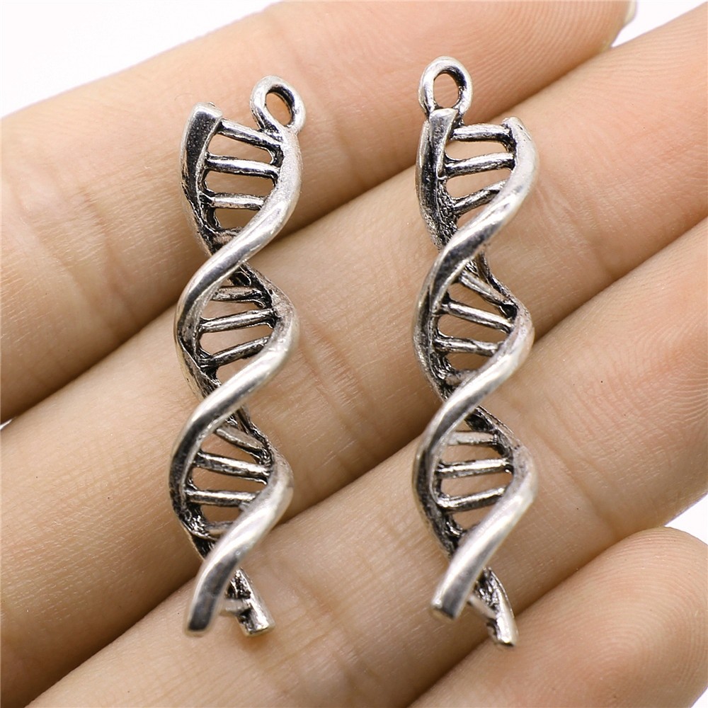 WYSIWYG 4 PièCES Pendentif à Breloques ADN Résultats De Bijoux à Bricoler Soi-même Pour La Fabrication De Bijouxantique Couleur Argent Ton 9x41mm thumbnail