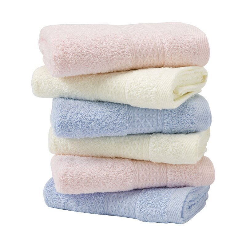Serviette De Bain 100% Coton Pour Le Visage, Douce Pour La Peau, Jaune, Bleu, Rose thumbnail