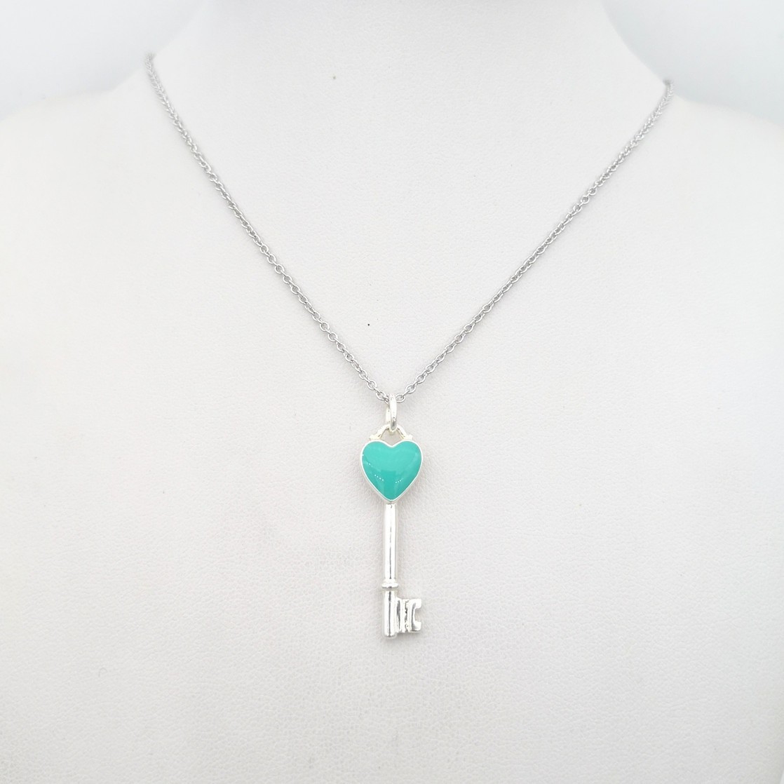 Collier Classique En Argent Pur 100% En émail Bleu En Forme De Cœur, Chaîne De Pull, Pendentif De La Journée Des Amoureux, Jouer Le Rôle Du Dégu