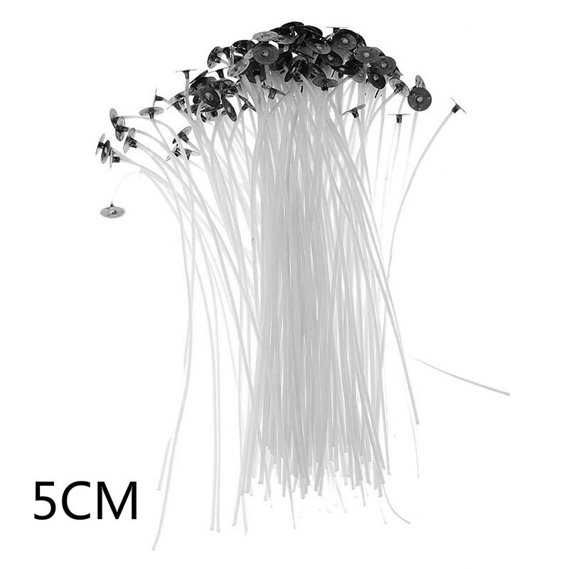 100 PièCES/bagPure Coton Core Bougies Wicks2.5/4/5/6/7cm Bougie à Bricoler Soi-même Faisant Pré-ciré Avec Des Mèches D'huile Pour Fête Accessoi
