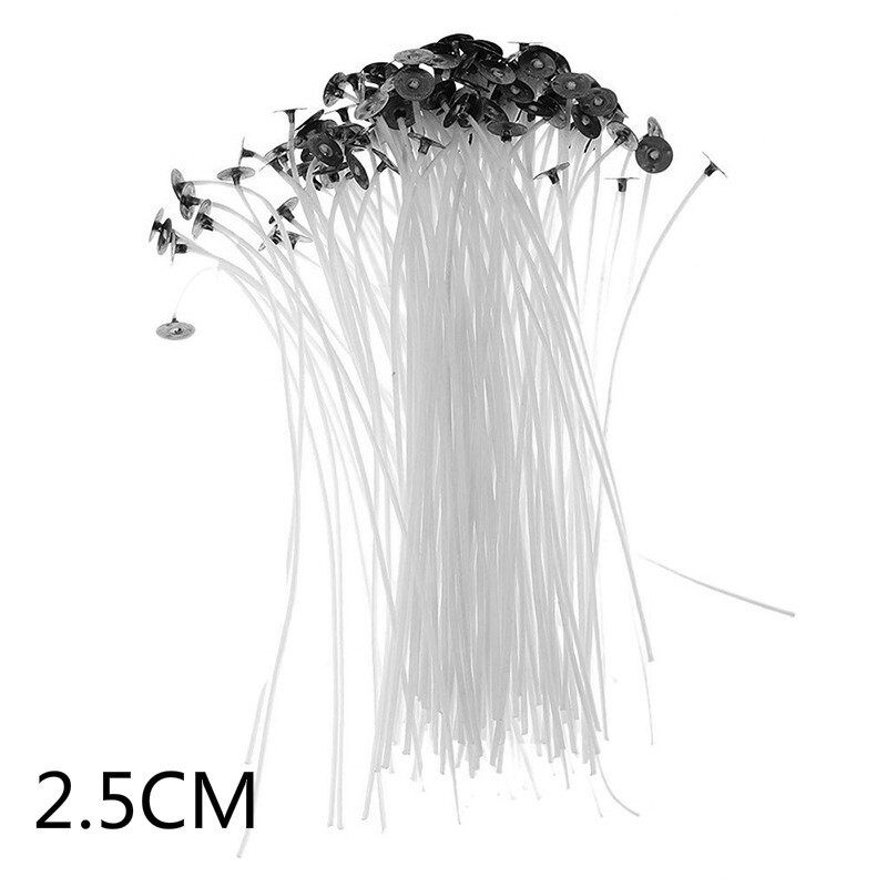 100 PièCES/bagPure Coton Core Bougies Wicks2.5/4/5/6/7cm Bougie à Bricoler Soi-même Faisant Pré-ciré Avec Des Mèches D'huile Pour Fête Accessoi