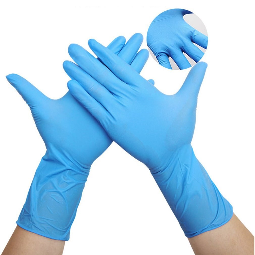 Gants En Caoutchouc Universels à Usage Unique, Antidérapants, Bleus, 100/200/300 PièCES, En Nitrile, Latex, Pour Le Nettoyage De La Maison, Du Jard