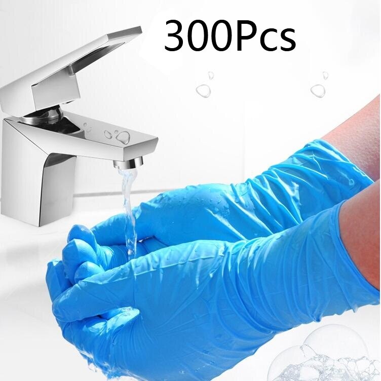 Gants En Caoutchouc Universels à Usage Unique, Antidérapants, Bleus, 100/200/300 PièCES, En Nitrile, Latex, Pour Le Nettoyage De La Maison, Du Jard thumbnail