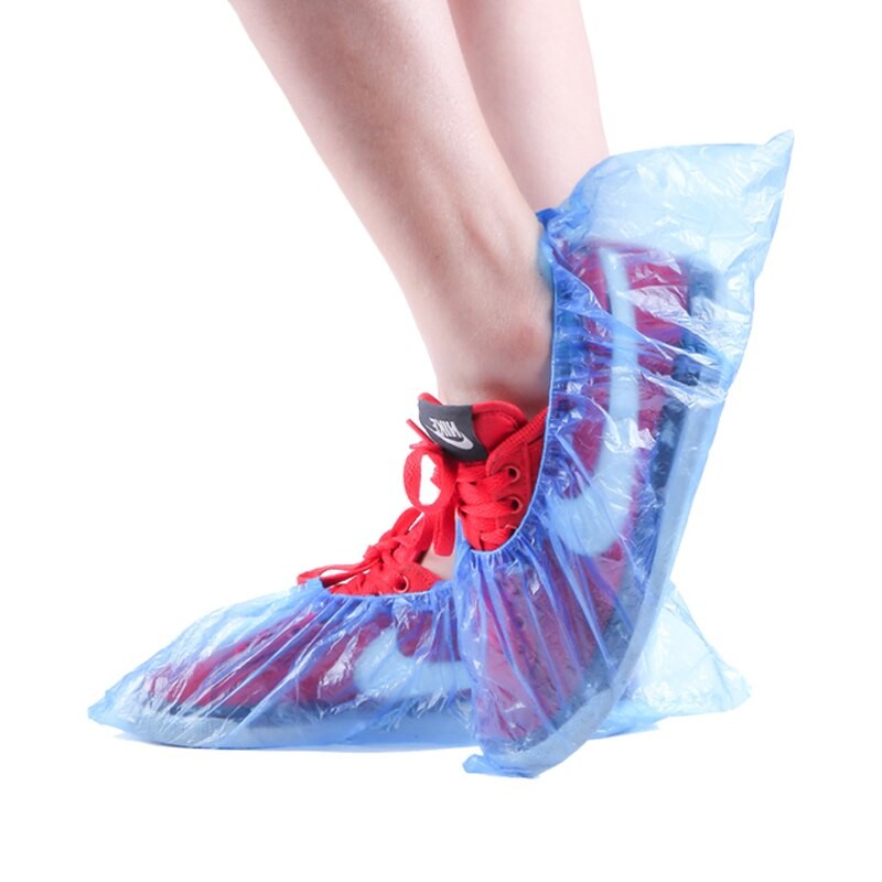 Couvre-chaussures Jetables En Plastique épais, 100 PièCES/paquet, Tapis De Jour De Pluie, Bleu étanche, Pour Le Nettoyage De La Maison