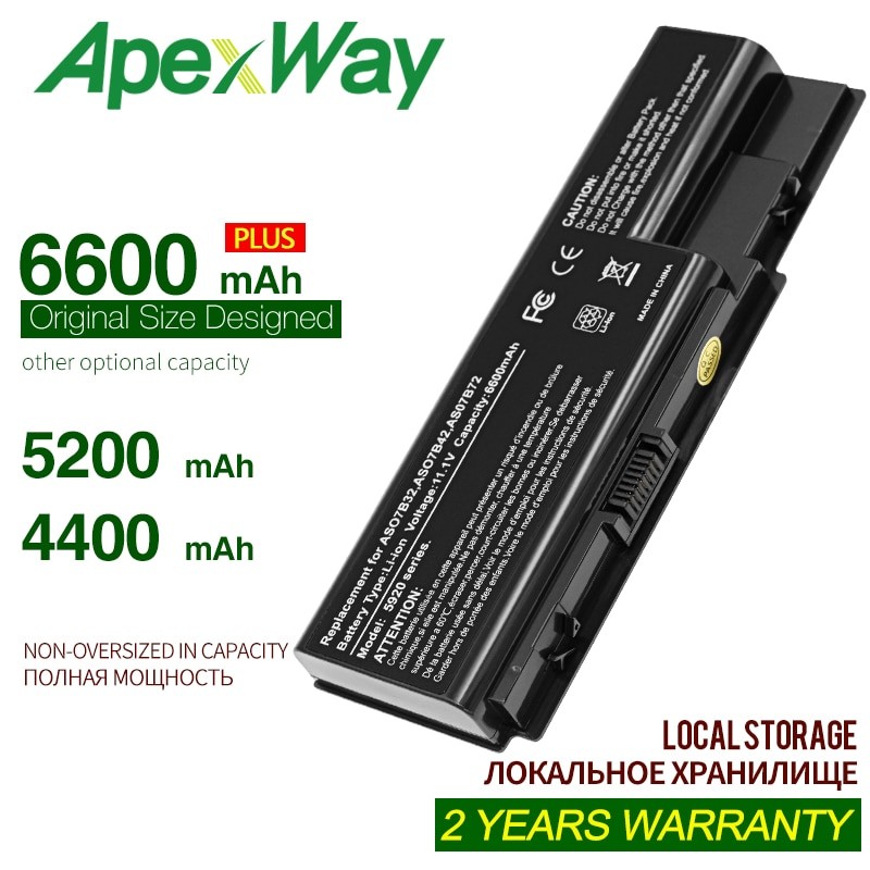 APexWay Batterie D'ordinateur Portable AS07B31 Pour Acer Aspire 5920 5230 5310 5315 5330 5520 5530 5530G 5710 5715Z 5720 5730ZG 5739 5920G 5930