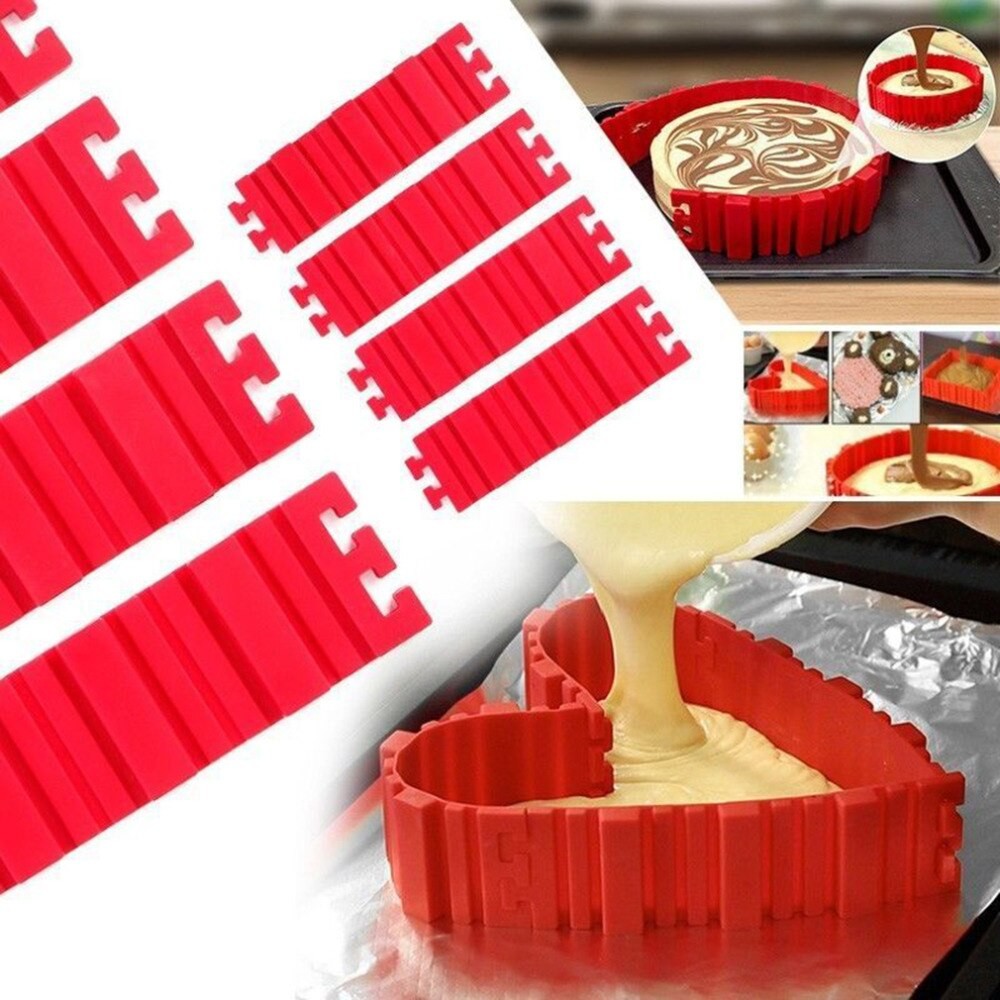 Moule à Gâteau Magique En Silicone Antiadhésif, 4 PièCES, à Faire Soi-même, Serpent, Cœur, Ustensiles De Cuisson, Rectangulaire Et Rond, Access
