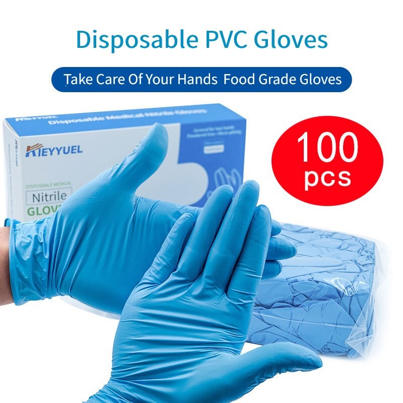 Gants De Nettoyage Jetables En Latex, En Caoutchouc, Imperméables, Pour La Vaisselle, Le Jardin, Le Travail, La Cuisine, Bleus, 4 #100/2 PièCES thumbnail